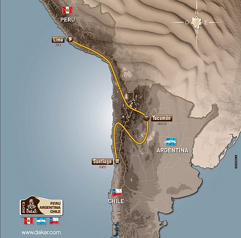 Dakar 2013 route